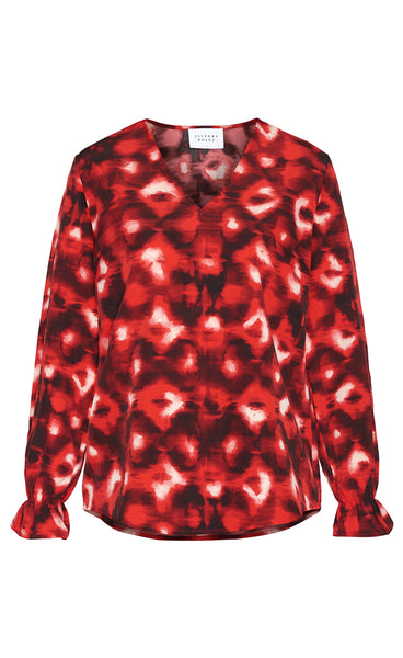 Elvina blouse - ruby print