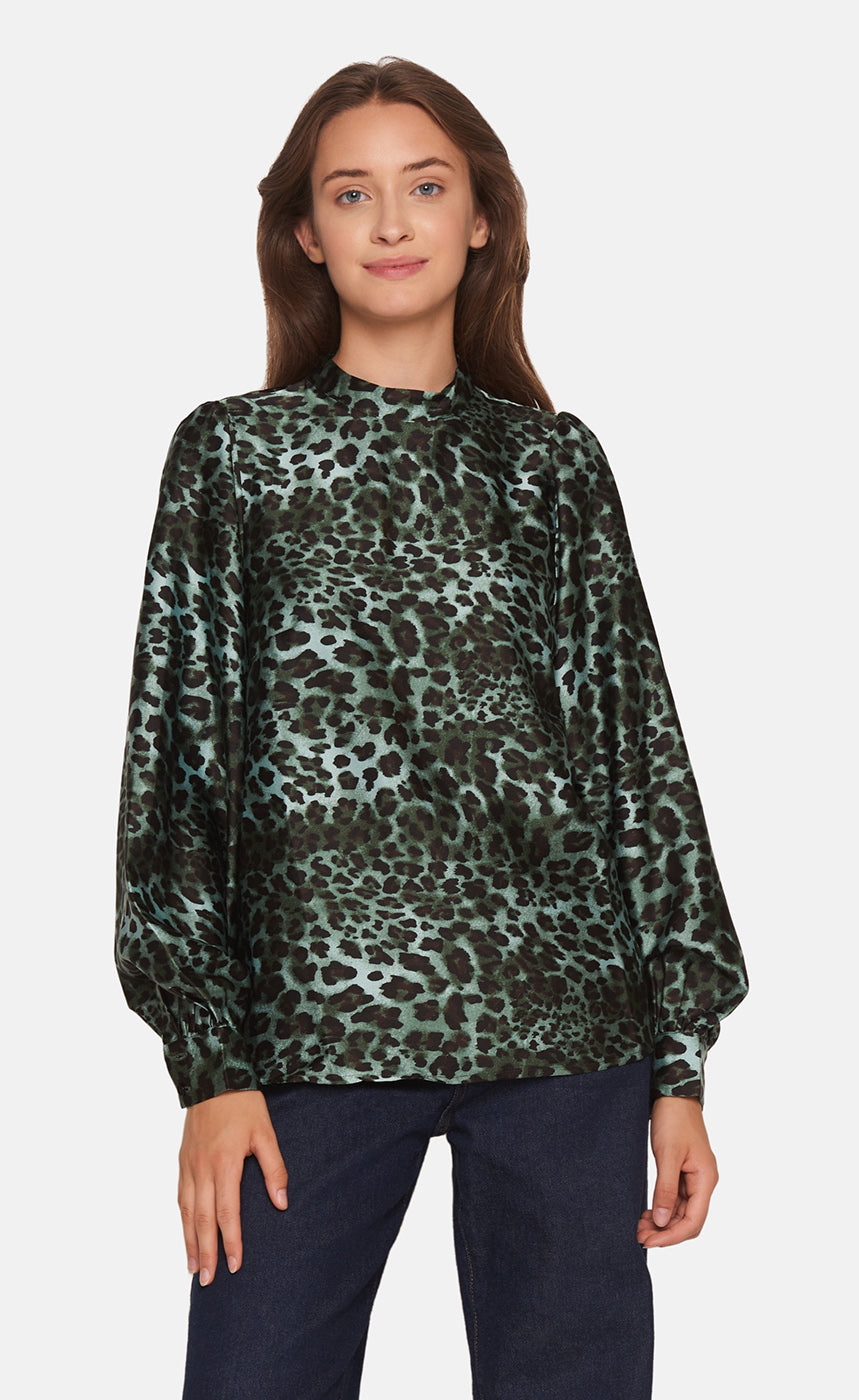 Vanti blouse - khaki/leo