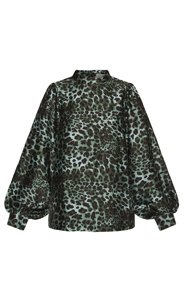 Vanti blouse - khaki/leo