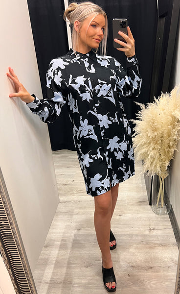 Irida shirt dress - blue flower