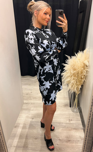 Irida shirt dress - blue flower