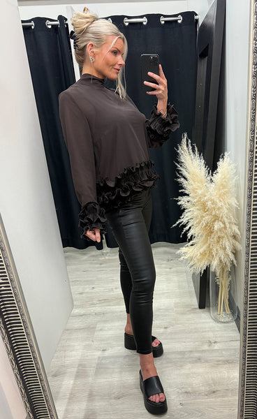 N-Latanietta blouse - chocolate