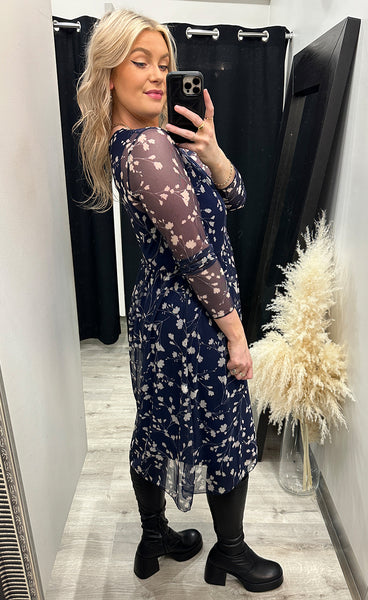 Zoe kjóll - blossom/blue