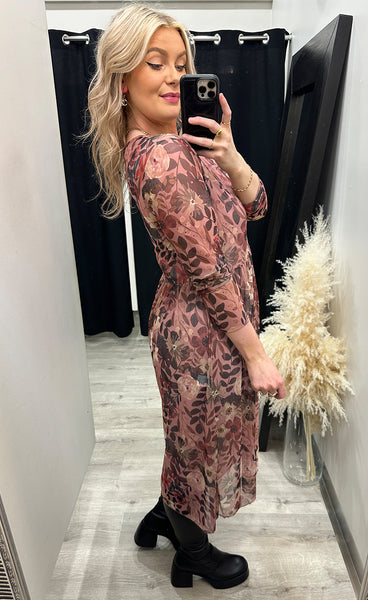 Zoe kjóll - floral/rose
