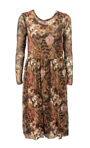 Zoe kjóll - floral/taupe