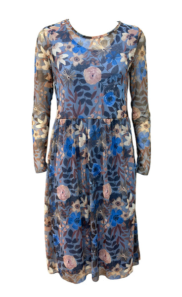 Zoe kjóll - floral/azure
