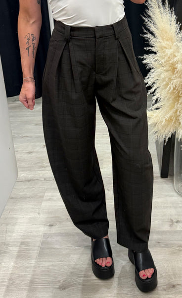 MSCH Johnna barrel pants - dark brown/corn