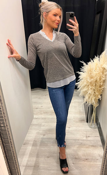 Rexan pullover 1 - taupe mix