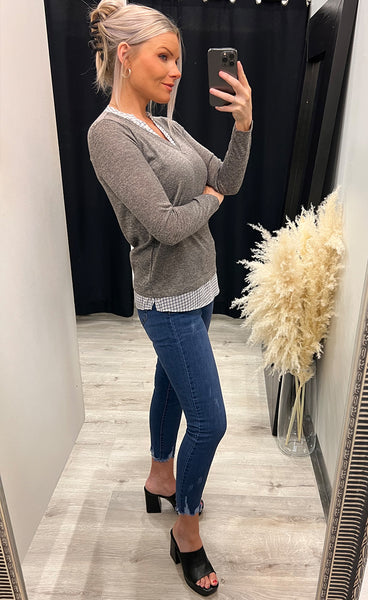 Rexan pullover 1 - taupe mix