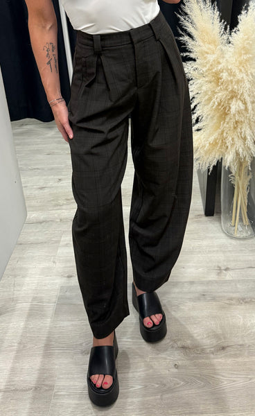 MSCH Johnna barrel pants - dark brown/corn