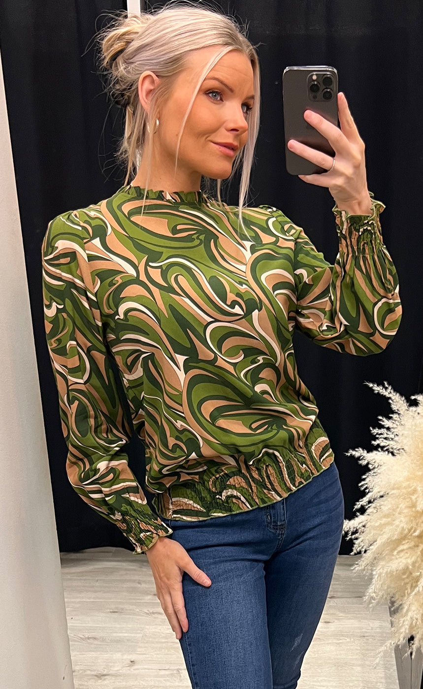 Pizi blouse - green mix