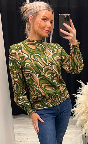 Pizi blouse - green mix