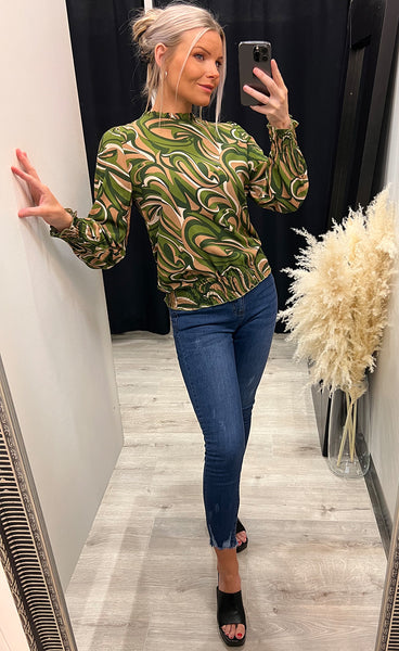 Pizi blouse - green mix