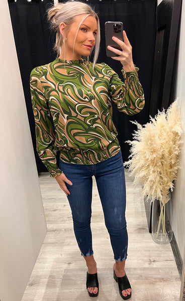 Pizi blouse - green mix