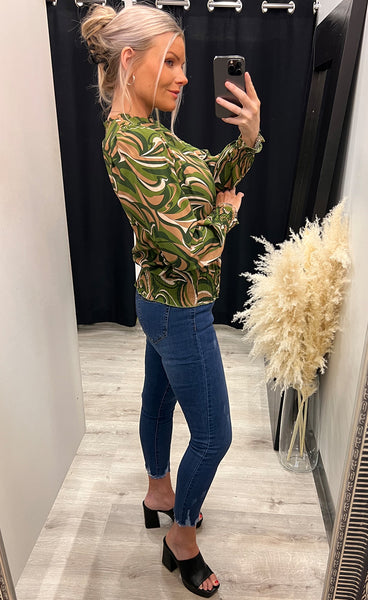 Pizi blouse - green mix