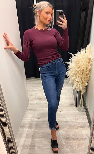 Hizamond 8 top - burgundy