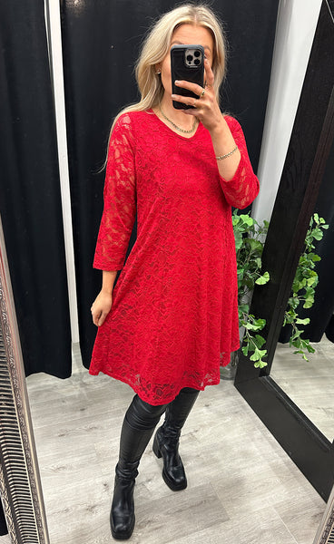 Neola dress PLUS - red