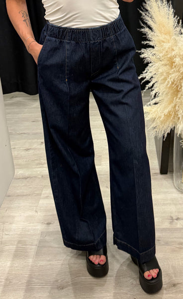 MSCH Sana lis pants - dark blue wash