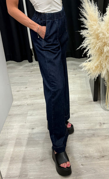 MSCH Sana lis pants - dark blue wash