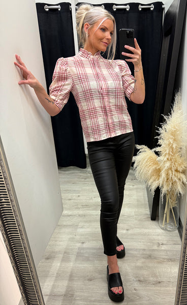 Moe blouse - red check