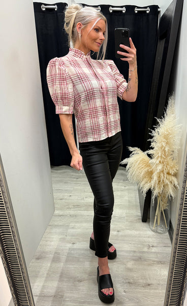 Moe blouse - red check