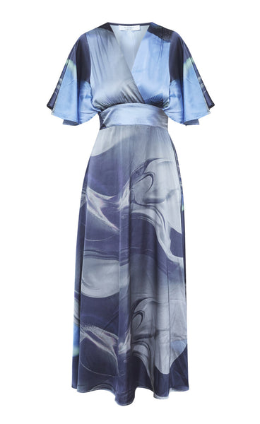 Gisela dress - grey/blue wave