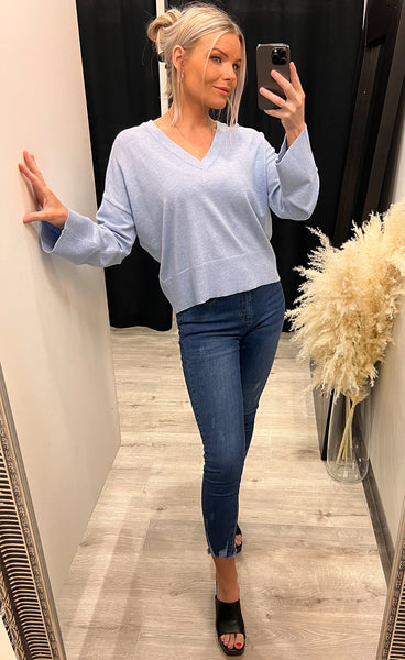 Selana pullover - blue melange