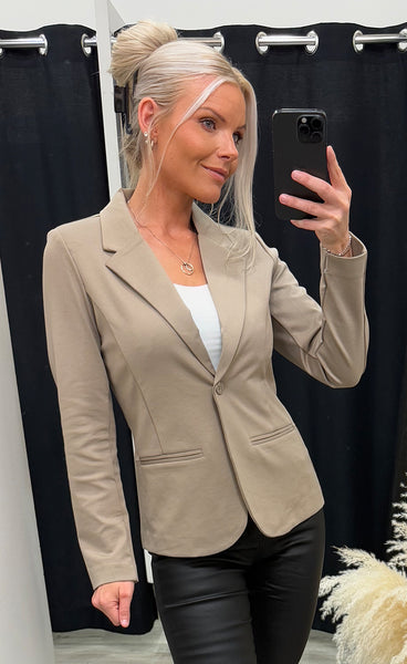FRANSA stretch blazer - desert taupe