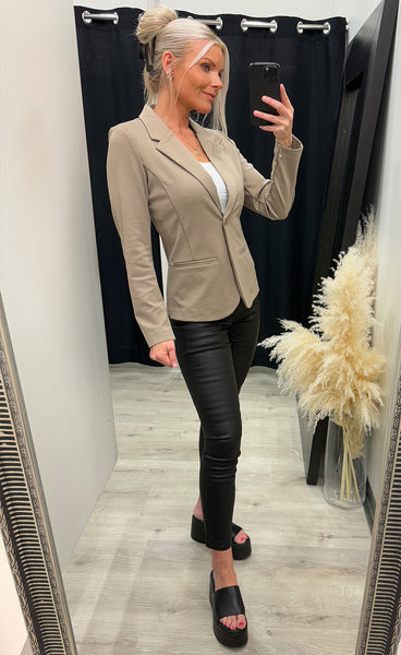 FRANSA stretch blazer - desert taupe