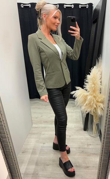 FRANSA stretch blazer - dusty olive