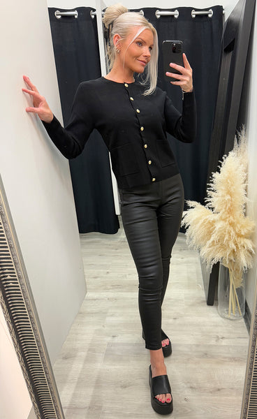 Sara short cardigan - black