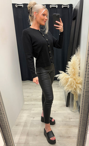 Sara short cardigan - black