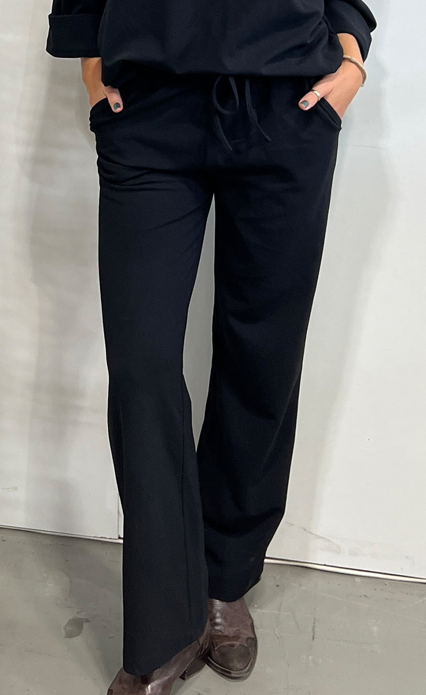 Lis crepe pants - black