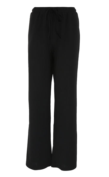 Lis crepe pants - black