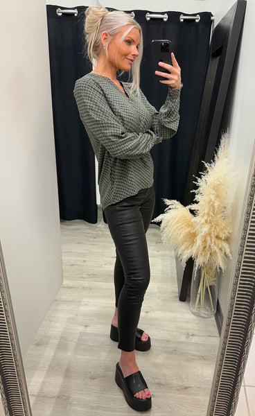 Flowy blouse 3 - green olive art