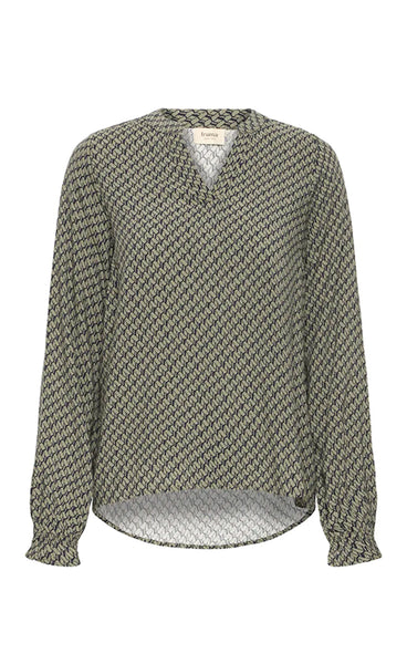 Flowy blouse 3 - green olive art