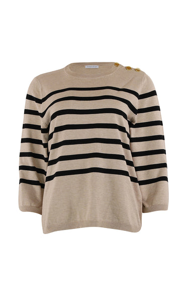 Mila stripe pullover - sand/black