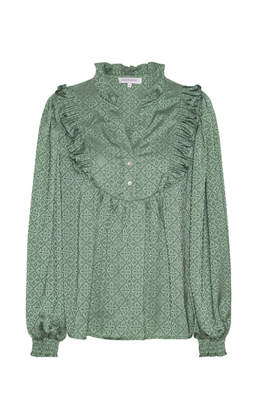 Silke blouse - green print