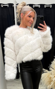 Bianca loðjakki - white