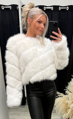 Bianca loðjakki - white