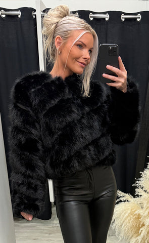 Bianca loðjakki - black