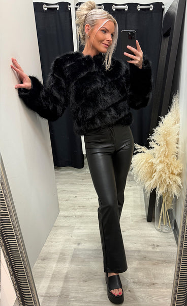 Bianca loðjakki - black