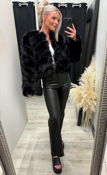 Bianca loðjakki - black