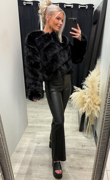 Bianca loðjakki - black