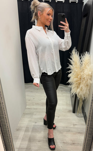 Belia shirt - egret/black