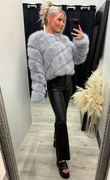 Bianca loðjakki - grey