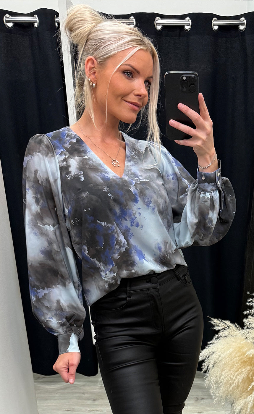Vanti blouse - grey/blue