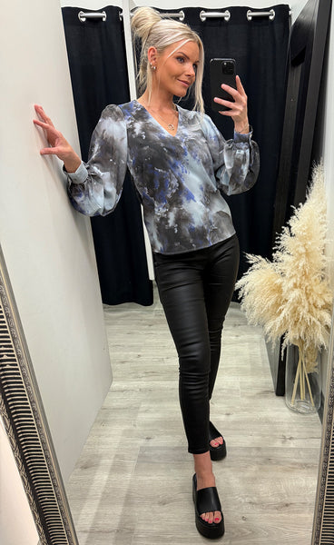 Vanti blouse - grey/blue