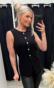 Luxury clarie vest - black