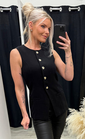 Luxury clarie vest - black